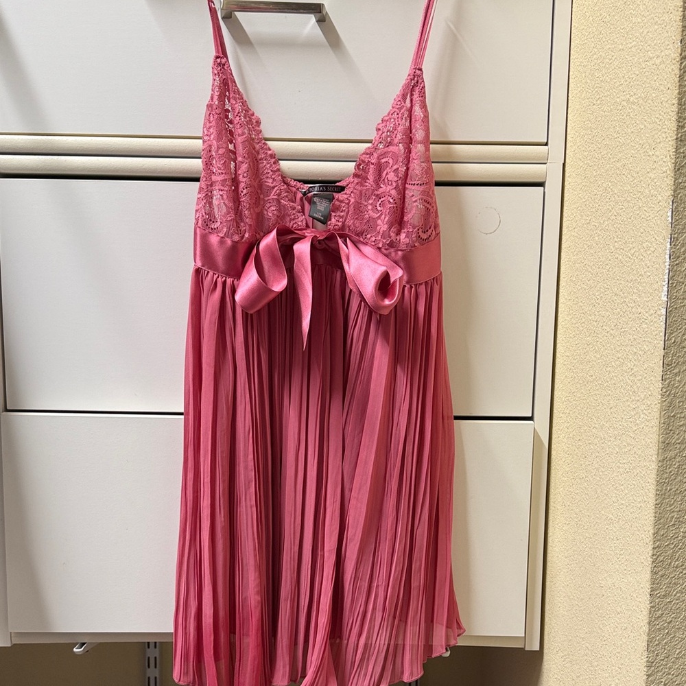 Women’s Pink Lace & Satin Babydoll Nightdress